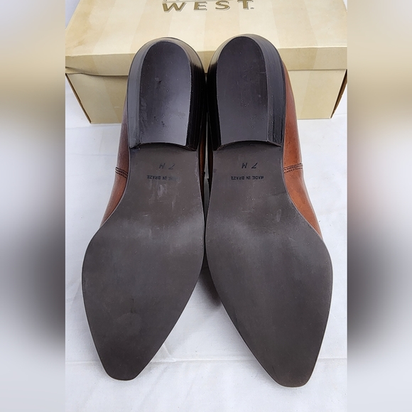 ❤️ NIB NINE WEST WOMEN'S LEATHER N-BRENDA ANKLE BOOTS - BROWN - SIZE 7 M ❤️ - Picture 8 of 12